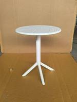 Table de salle à manger d'hôtel en plastique, petite taille, légère, durable, imperméable, ronde, pour usage extérieur et intérieur, vente en gros d'usine