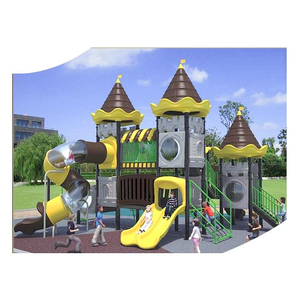 Ensemble de toboggans de terrain de jeu extérieur sur le thème du château Équipement de parc d'aventure pour enfants avec <span class=keywords><strong>jeux</strong></span> d'escalade en <span class=keywords><strong>tunnel</strong></span> - Product Image 2