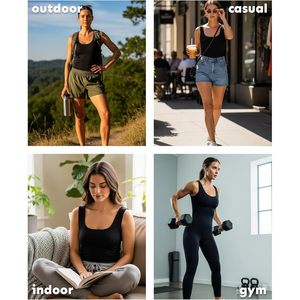 Women's Stretch Tank <b>Tops</b> Regular Length Breathable Knitted Spandex Polyester Sport Tanks Multi Colors Pack - Product Image 5