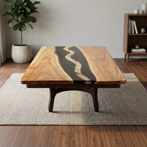 Designer <b>Wooden</b> Epoxy Resin <b>Table</b> – Premium Black Resin Furniture with Contemporary Finish - Product Image 2