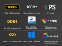 Usine 27 pouces tout en un ordinateurs PC de bureau ordinateur tout-en-un monobloc AIO Barebone Core I3 I5 I7 I9 SSD 512GB DDR4 16GB