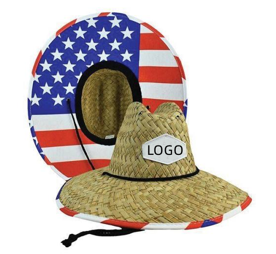 Шляпа женская Соломенная с широкими полями и логотипом на заказ