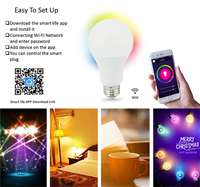 Ampoule intelligente Wifi compatible avec Alexa et Google Home, ampoules E27, RGB CCT, 9W
