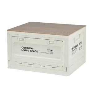 Открытый пластиковый складной ящик для хранения с крышкой складной ящик для хранения для кемпинга