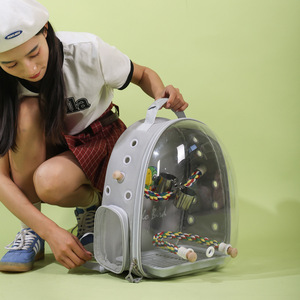 กระเป๋าใส่สัตว์ปีกแบบใส รูปทรงแคปซูลอวกาศ กระเป๋าเป้สะพายหลังสำหรับนกแก้ว นกค๊อกคาเทล กระเป๋าสำหรับขนส่งสัตว์เลี้ยง กระเป๋าไปโรงเรียน อุปกรณ์สำหรับนก - Product Image 2