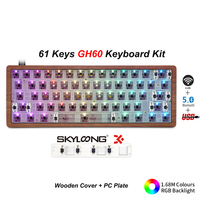 Claviers mécaniques personnalisés à 61 touches RGB Hot Swap avec boîtier en bois Gateron Kit de bricolage pour fabricant original Skyloong