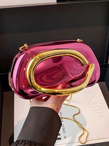 Borsa a <span class=keywords><strong>Tracolla</strong></span> Mini Alla Moda in Acrilico con Catena Metallica per Feste ed Eventi Serali - Product Image 4