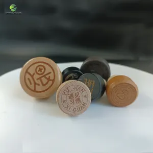 Customized high quality T shape liquor bottle wood cork cap lid stopper in Different Size