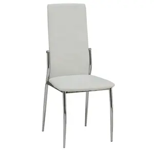 Mobiliário de sala de jantar de design moderno, cadeiras brancas de couro pu para sala de jantar e restaurante