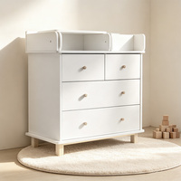 Meuble de chambre d'enfant multifonctionnel, commode en bois blanc avec 4 tiroirs, table à langer avec fonction de change