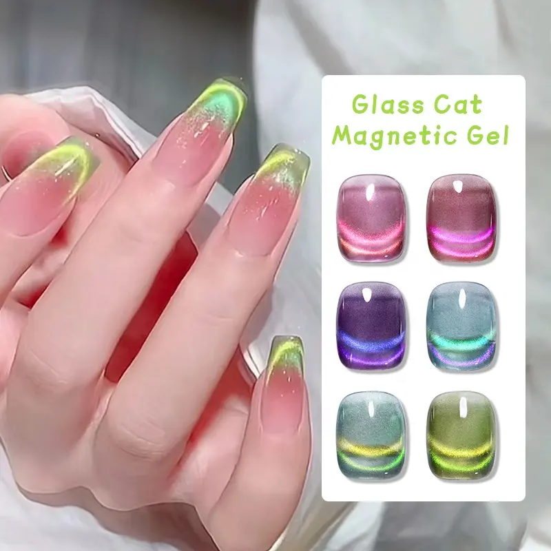 Hot sale UR SUGAR 7ml Glass Jelly Colors Esmalte En Gel Japanese Korean Style Vegan Ice Crystal Eye Magnetic Gel Polish
