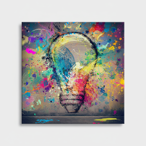 Graffiti <b>Light</b> Bulb Art Deco Panel Colorful Printed Hanging Wall Decor Wrapped Canvas - Product Image 2