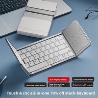 Keyboard Lipat Ultra Tipis Nirkabel untuk Tablet PC Ponsel Pintar Touchpad Tipis Portabel Mini Keyboard Lipat Bahasa Kustom