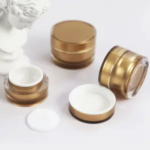 Bán buôn 1oz 2oz Acrylic sang trọng Nhựa Tùy Chỉnh Jar với nắp vàng cho Acrylic bột móng tay container