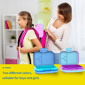 Boîte à lunch en plastique alimentaire 1-3L portable avec 3 compartiments pour enfants, usage scolaire - Product Image 1