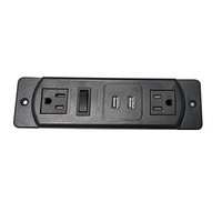 Multiprise encastrable de haute qualité avec 2 ports USB, prise de courant encastrée, prise de courant AC, prise USB dissimulée pour meubles