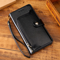 Casing Kulit Minyak Lilin dengan Dompet Resleting Slot Kartu Gesper Magnetik Penutup Berpatent untuk Samsung S26 Ultra S25 S24 Plus S23 FE