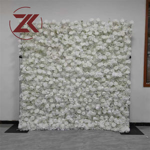 Panneaux muraux de fleurs artificielles en soie ZKAI OEM, luxueux et magnifiques, roses bleues 3D, pour toile de fond de mariage - Product Image 3