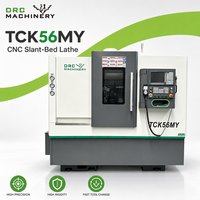 Tour à lit incliné CNC TCK56MY-500 de haute qualité et robuste, à commande GSK, pour le travail des métaux, avec conception horizontale à lit incliné