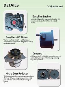Cortadora de Césped Industrial <span class=keywords><strong>con</strong></span> Control Remoto VIGORUN VTC550-90, Motor de Gasolina Monocilíndrico de 224cc y 4 Tiempos, Tracción Eléctrica sin Escobillas - Product Image 3
