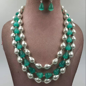 สร้อยโชคเกอร์อินเดียชุดจี้ห้อยคอสร้อยคอทองเหลืองชุดอินเทรนด์สำหรับผู้หญิงชุดปาร์ตี้งานแต่งงาน - Product Image 1