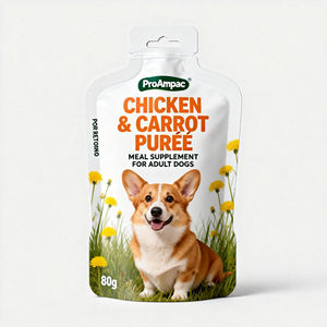 ถุงฟอยล์อะลูมิเนียมพิมพ์กราเวียร์แบบกำหนดเอง ป้องกันการรั่วซึมสูง รูปทรงไม่ปกติ สำหรับบรรจุอาหารพร้อมนึ่ง เช่น ซุป ขนมปัง และเครื่องดื่มสำเร็จรูปสำหรับสัตว์เลี้ยง - Product Image 4