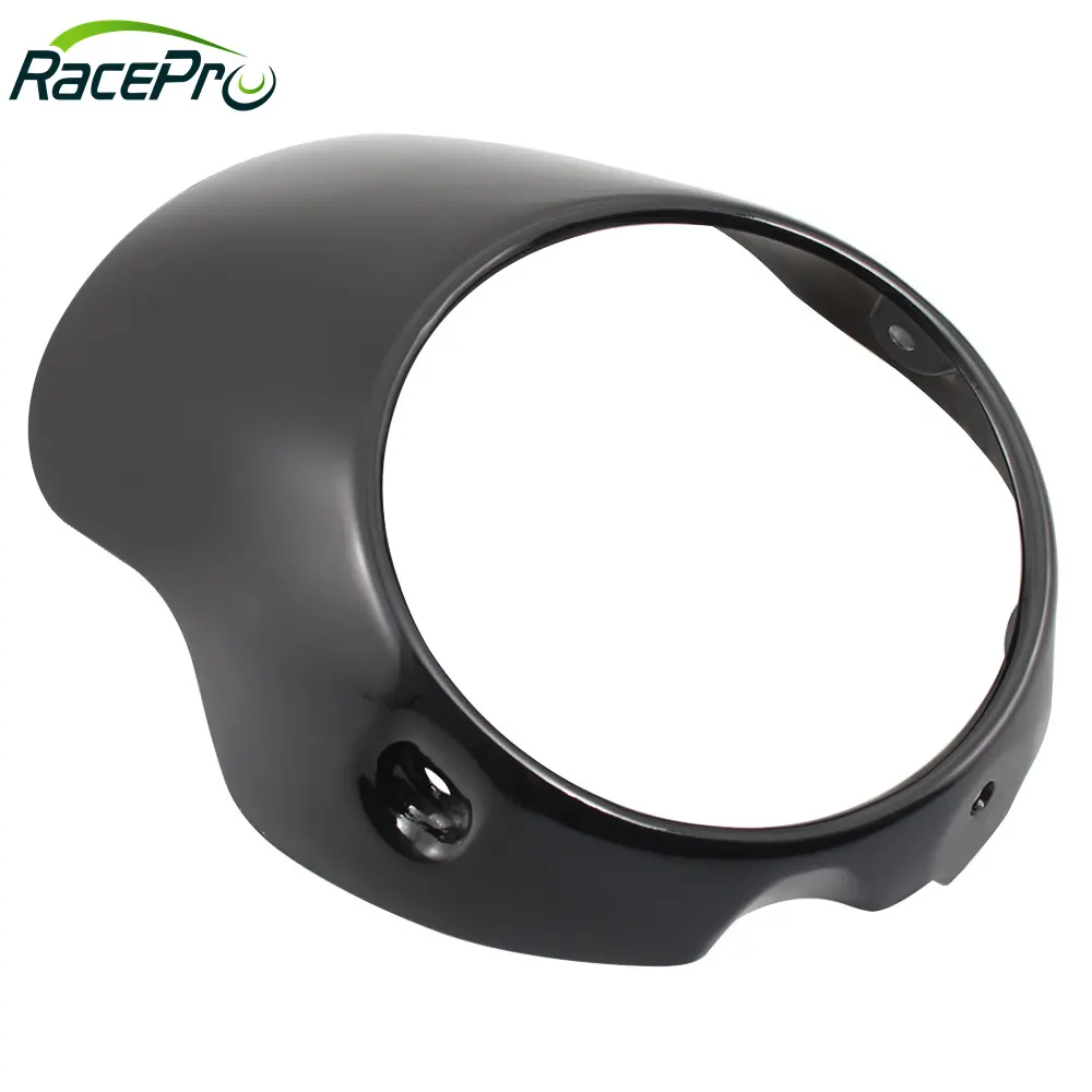 RACEPRO Universal Motorcycle black ABS Lamp mask per carenatura del parabrezza del faro da 8 pollici per Cafe Racer