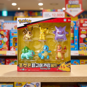 <b>Pokemoned</b> Figure <b>Keyring</b> Set 6 Types Plastic Korean Kids Anime Cartoon Collectible Bag Charm Pendant Mini Figures Wholesale - Product Image 2