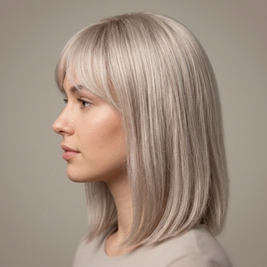 Parrucca da <span class=keywords><strong>donna</strong></span> realistica con base in pelle iniettata, con nodi, base in poliuretano da 0,08 mm, parrucca in capelli Remy Bio-skin, pizzo trasparente - Product Image 2
