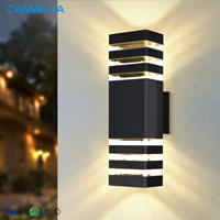 Applique murale extérieure étanche en aluminium, éclairage LED blanc chaud vers le haut et vers le bas, pour cour et couloir (vente en gros)