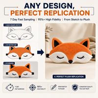 Masque de sommeil en peluche renard fantaisie personnalisé OEM ODM, masque pour les yeux orange en gros pour le voyage, cadeau de sommeil, vente en gros du fabricant