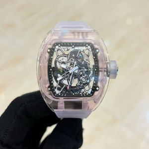 The Exquisite and Luxurious 3502 High-quality Rose Crystal Transparent <b>Skeleton</b> Tourbillon <b>Automatic</b> Mechanical <b>Watch</b> - Product Image 3