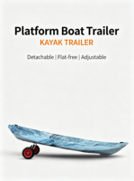 Remorque de transport pliable pour bateau de plage avec grandes roues en caoutchouc pour un transport facile de kayak et canoë