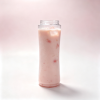 Pot à boisson en plastique PET transparent JMT C15 520ML avec logo personnalisé pour jus, lait, thé, café, emballage avec couvercle facile à ouvrir