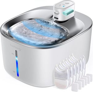 Elecpet 3L 101oz Automatic Plastic Cat Water Fountain with Filter 2025 New Design USB Rechargeable LED <b>Light</b> - Product Image 1