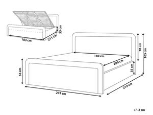 Lit ottoman rembourré avec vérin hydraulique réglable, base de rangement gain de place, plateforme de lit minimaliste/velours pour hôtel - Product Image 3
