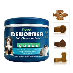 Pevet Natural Flea Tick Prevention Chewables pour chiens, <span class=keywords><strong>comprimés</strong></span> à mâcher doux, complément alimentaire pour la santé avec multivitamines pour la santé de la peau et du pelage - Product Image 1