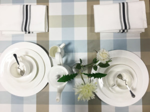 MJS 100% Spun Polyester Stripe Dinner <strong>Napkins</strong> <strong>Table</strong> Linen for Restaurant Yarn Dyed Plain - Product Image 6