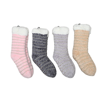 Chaussettes d'intérieur en chenille tricotées avec fil métallique doux, chaudes, extensibles, antidérapantes, pour la maison, la chambre, pour femmes, cadeau d'hiver