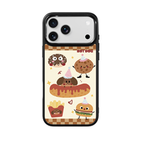 Coque de téléphone AG Feeling Black Edge avec motif Hotdog doré pour iPhone 17, 17 Pro Max, 16 Pro, 15, 15 Pro Max, 15 Pro, 14 Pro Max – Coque magnétique