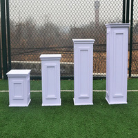 Colonnes romaines carrées en PVC sculpté pour événements et banquets, socles de mariage, emballage carton pour accessoires de décoration de mariage
