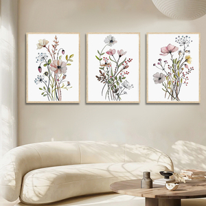 <span class=keywords><strong>3</strong></span> <span class=keywords><strong>piezas</strong></span> lienzo moderno impreso Digital Floral Vintage tinta flores minimalista Boho pared arte Decoración - Product Image 5