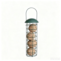 Mangeoire à oiseaux en métal pour jardin extérieur, mangeoire suspendue pour oiseaux sauvages, mangeoire à boules de graisse pour oiseaux