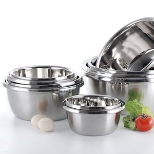 ชุดชามครัวสแตนเลส 304 ขนาด 18 ซม. ถึง 40 ซม. เกรดอาหาร ขัดเงา ทำความสะอาดง่าย สำหรับผสมซุปและล้าง - Product Image 1