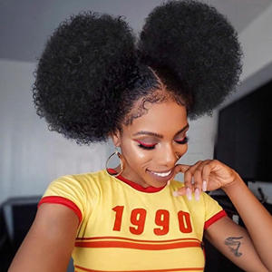 Perruque Afro FQ11 12 13 -86*86*5 noire résistante à la chaleur avec frange en fibre haute température Miss Fashion Beauty Wigs - Product Image 1