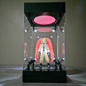 Customized <strong>Rotating</strong> Acrylic Action Figure <strong>Display</strong> Box with 8 LED Pivoting Spotlights - Product Image 2