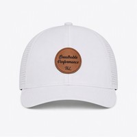 Casquette de baseball ajustable imperméable à 6 panneaux avec patch en cuir personnalisé de la marque T&L, style Techwear, pour la performance, vente en gros