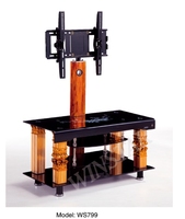 Triángulo moderno de vidrio templado TV Stand Factory Direct para el hogar y la sala de estar Trade Show Display Furniture