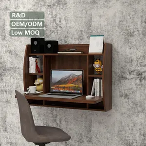 Modern luxury wood wall-mounted computer desk floating desk Folding notebook gaming computer table sale