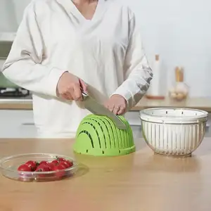 Muti-function Drain Basket Salad Drainage Basket Bowl Vegetable Cutter